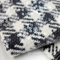 100% Polyester gewebte Stickerei Metallic Sequin Tweed Stoff